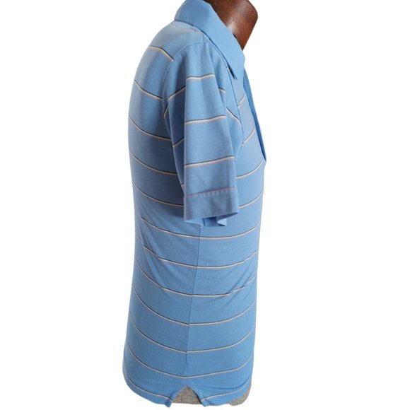 VTG PAULY & FORBES Men's Horizontal Striped Jersey Knit Polo Shirt Size Small - Picture 6 of 8